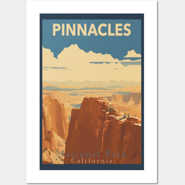 Pinnacles National Park Travel Poster Wall Art by GreenMary Design